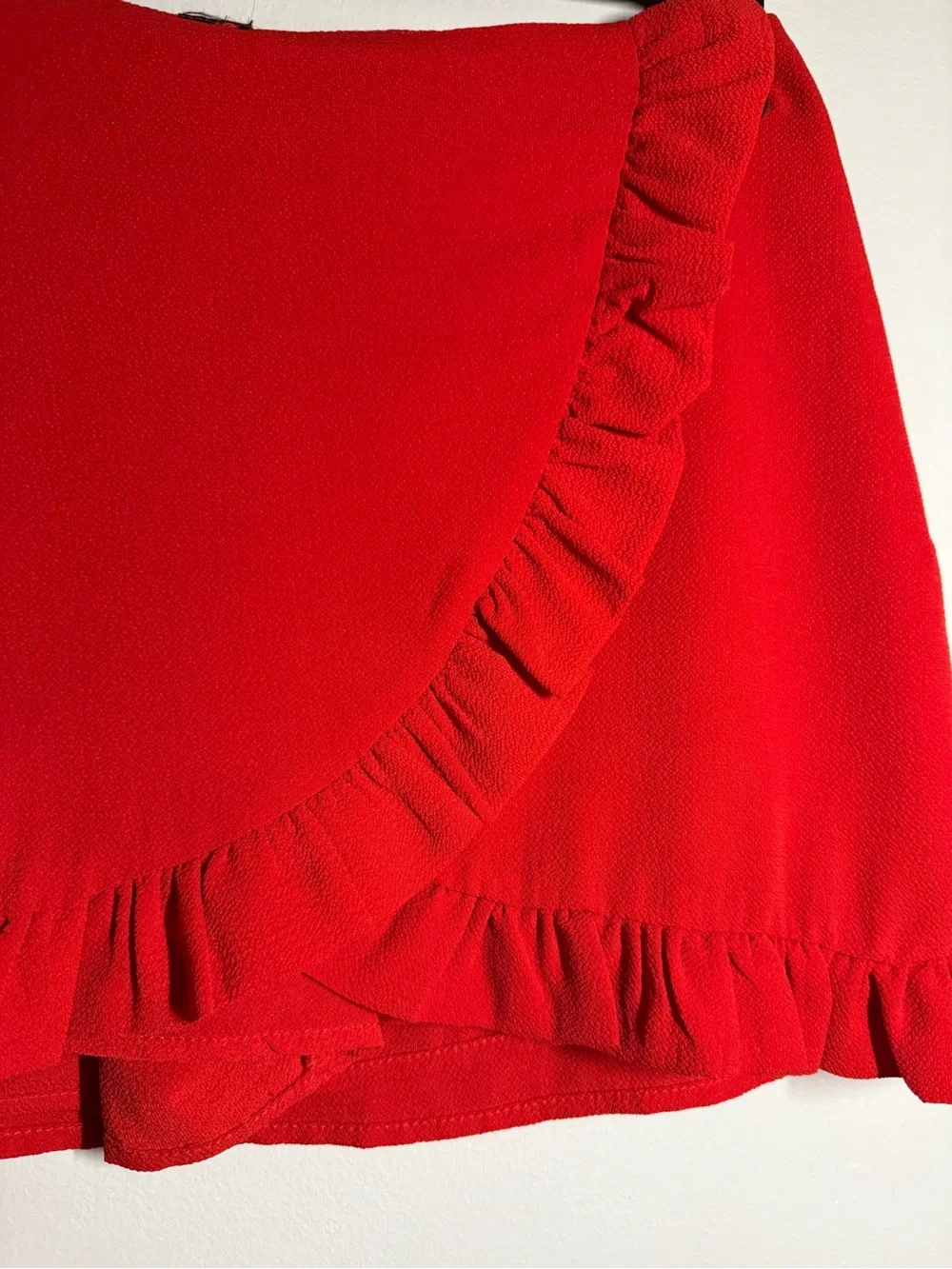 Women’s Red Ruffle Wrap Skirt